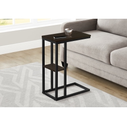 MONARCH SPECIALTIES I 3670 Accent Table 25"h Espresso Metal In Black