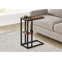 MONARCH SPECIALTIES I 3673 Accent Table 25"h Reclaimed-Look Black Metal In Brown