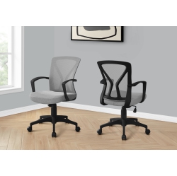 MONARCH SPECIALTIES I 7340 Office Chair Grey Base On Castors In Black
