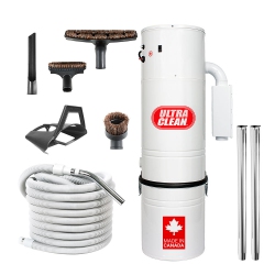 ULTRA CLEAN Central Vacuum Unit 7, 500 Sq. Ft. With 30' Air Hose Tool Set