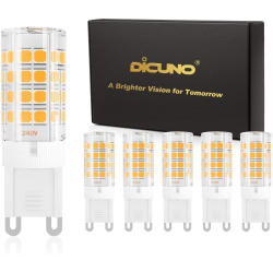 ALBERTATECH G9 Led Bulb 4W (40W Equivalent) 450Lm, Warm 3000K, G9 Halogen Replacement Bi-Pin Ceramic Base Corn Light In White