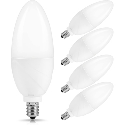 ALBERTATECH Type B Light Bulb, 6 W Led Candelabra Bulbs, E12 Base, 60W Equivalent, 5000K Daylight White, 550Lm, Candle