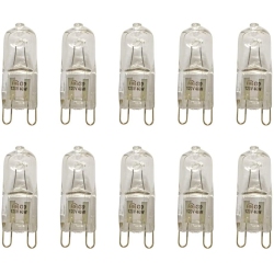 ALBERTATECH 10PCs G9 Halogen Bulb, 40-Watt 120-Volt Base G9 Halogen Bulb, Pack Of 10