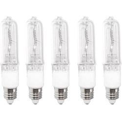 ALBERTATECH (5) 50W 50-Watt Jd E11 T4 Mini-Candelabra Halogen Light Bulb, Clear, Dimmable Brand