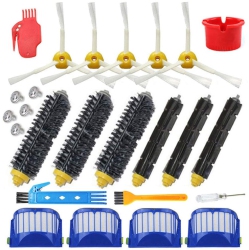 ALBERTATECH Replacement 4 Aero Vac Filter+3 Set Beater Brush+5 Side Brush Kit for Irobot Roomba 600 Series 529 595 610 620 625 630