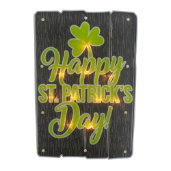 NORTHLIGHT 17" Lighted Happy St.patrick's Day Window Silhouette Decoration