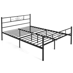 COSTWAY Twinqueenfull Metal Platform Bed Frame With Headboard And Footboard No Box Spring Needed
