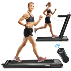 COSTWAY 2-In-1 Folding Treadmill 2.25HP Jogging Machine W/ Dual Led Display
