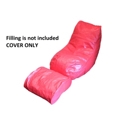 BOSCOMAN - Vinyl Beanbag Adult Lounger W/footrest Chair - Cover Only - 96063073 In Red