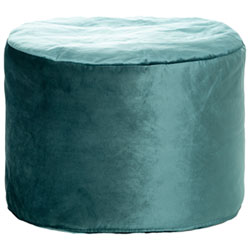 Pouf En Velours De Polyester Eclipse Velvet De Gouchee Home - Pétrole