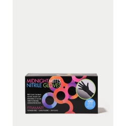 FRAMAR Midnight Mitts Nitrile Gloves Large 100/box In Black