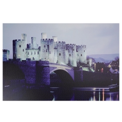 NORTHLIGHT Led Lighted Conwy Castle In Wales Scene Canvas Wall Art 15.75" X 23.5