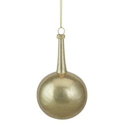 NORTHLIGHT 5.5" Glitter Teardrop Ball Glass Christmas Ornament In Gold