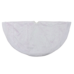 NORTHLIGHT 48" Iridescent Glitter Snowflake Christmas Tree Skirt In White