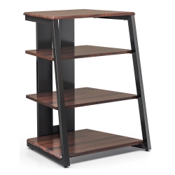 FITUEYES Media Stand Entertainment Center Wooden Shelves 4 Tier Tv Stand Component Cabinet Stereo Rack for Tv, Audio Video Components, Gaming