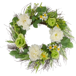 NORTHLIGHT Mixed Floral Artificial Spring Wreath, 22-Inch