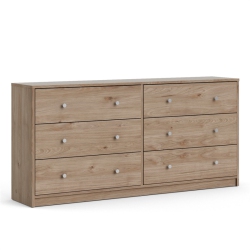 PEMBERLY ROW Engineered Wood Contemporary 6 Drawer Double Dresser In Brown