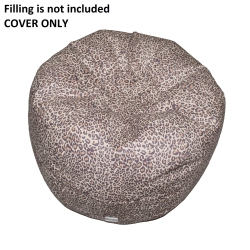 BOSCOMAN - Teen Round Faux Suede Animal Print Beanbag Chair - Leopard Cover Only - 96123111