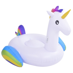 POOL CENTRAL 7' Inflatable Rainbow Unicorn Jumbo Pool Float
