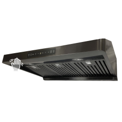 CROWN 30" 800 Cfm Stainless Steel Gesture Control Under Mount Range Hood Pro-Bf15Bs In Black