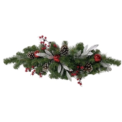 NORTHLIGHT 36" Pre-Lit Decorated Artificial Pine Christmas Mailbox Swag