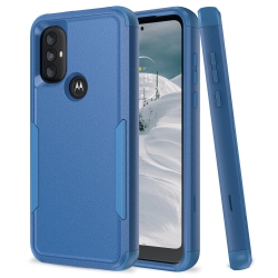 CSMART 【】 Dual Layers Heavy Duty Rubber Armor Bumper Hard Case Cover for Motorola Moto G Power 2022 / G Play 2023 In Navy