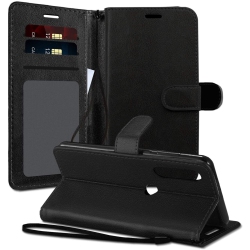 CSMART [Cs] Motorola Moto G Power 2022 / G Play 2023 Case, Magnetic Leather Folio Wallet Flip Case Cover With Card Slot In Black