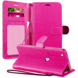 CSMART [Cs] Motorola Moto G Power 2022 / G Play 2023 Case, Magnetic Leather Folio Wallet Flip Case Cover With Card Slot, Hot In Pink