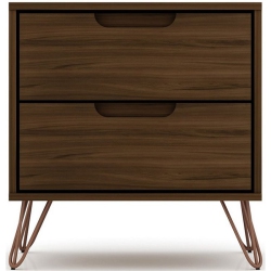 MANHATTAN COMFORT Rockefeller Modern Sleek Nightstand In Engi In Brown