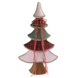 NORTHLIGHT 31.5" And Green Plaid Whimsical Christmas Tree Decoration In Red