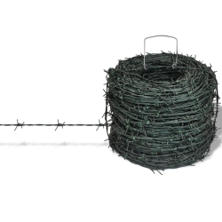 VIDAXL Barbed Wire Entanglement Wire Wire Roll 328 Ft In Green