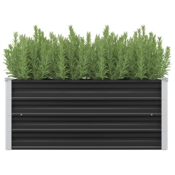 VIDAXL Garden Raised Bed Anthracite 39.4"x15.7"x17.7" Galvanized Steel