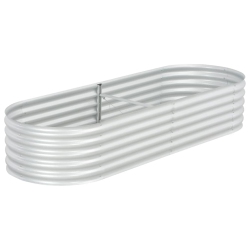 VIDAXL Garden Raised Bed 94.5"x31.5"x17.3" Galvanised Steel In Silver