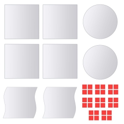 VIDAXL Eight Piece Mirror Tiles Multi-Shape Glass