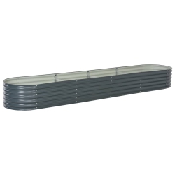 VIDAXL Garden Raised Bed 157.5"x31.5"x17.3" Galvanised Steel In Gray