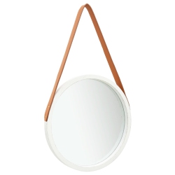 VIDAXL Wall Mirror With Strap 15.7" In White