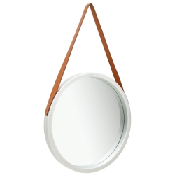 VIDAXL Wall Mirror With Strap 16.7" In Silver