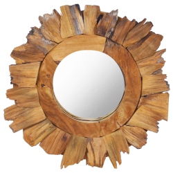 VIDAXL Wall Mirror 15.7" Teak Round