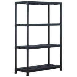 VIDAXL Storage Shelf Rack 485 Lb 35.4"x15.7"x54.3" Plastic In Black