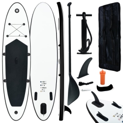 VIDAXL Inflatable Stand Up Paddleboard Set Black And In White