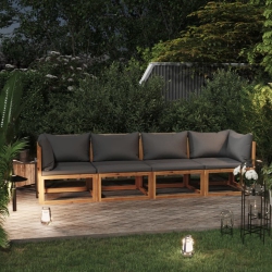 VIDAXL 4-Seater Patio Sofa With Cushion Solid Acacia Wood