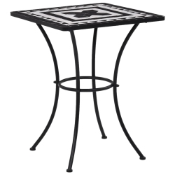 VIDAXL Mosaic Bistro Table Black And 23.6" Ceramic In White