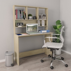 VIDAXL Desk With Shelves Sonoma Oak 43.3"x17.7"x61.8" Chipboard