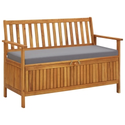 VIDAXL Patio Storage Bench 47.2" Solid Acacia Wood