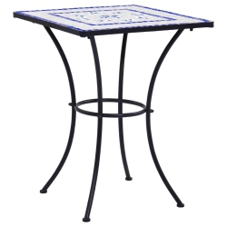 VIDAXL Mosaic Bistro Table And White 23.6" Ceramic In Blue