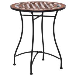 VIDAXL Mosaic Bistro Table 23.6" Ceramic In Brown