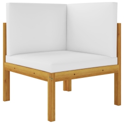 VIDAXL Patio Corner Sofa With Cushions Solid Acacia Wood