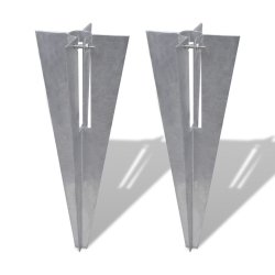 VIDAXL Fence Post Spikes 2 PCs Steel