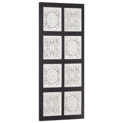 VIDAXL Hand-Carved Wall Panel Mdf 15.7"x31.5"x0.6" Black And In White