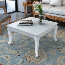 VIDAXL Coffee Table 31.5"x31.5"x16.5" High Gloss In White